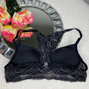 Candies Black & White Lace Racer Back Bra 34A
